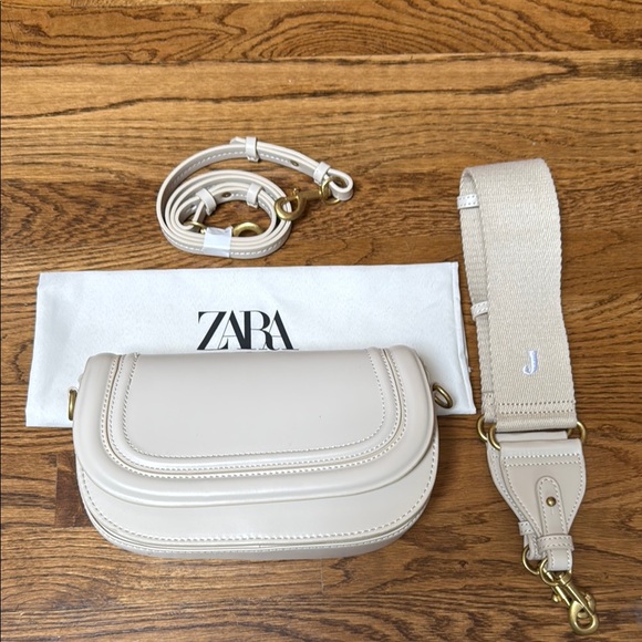 Zara Handbags - Zara Cream Crossbody Bag